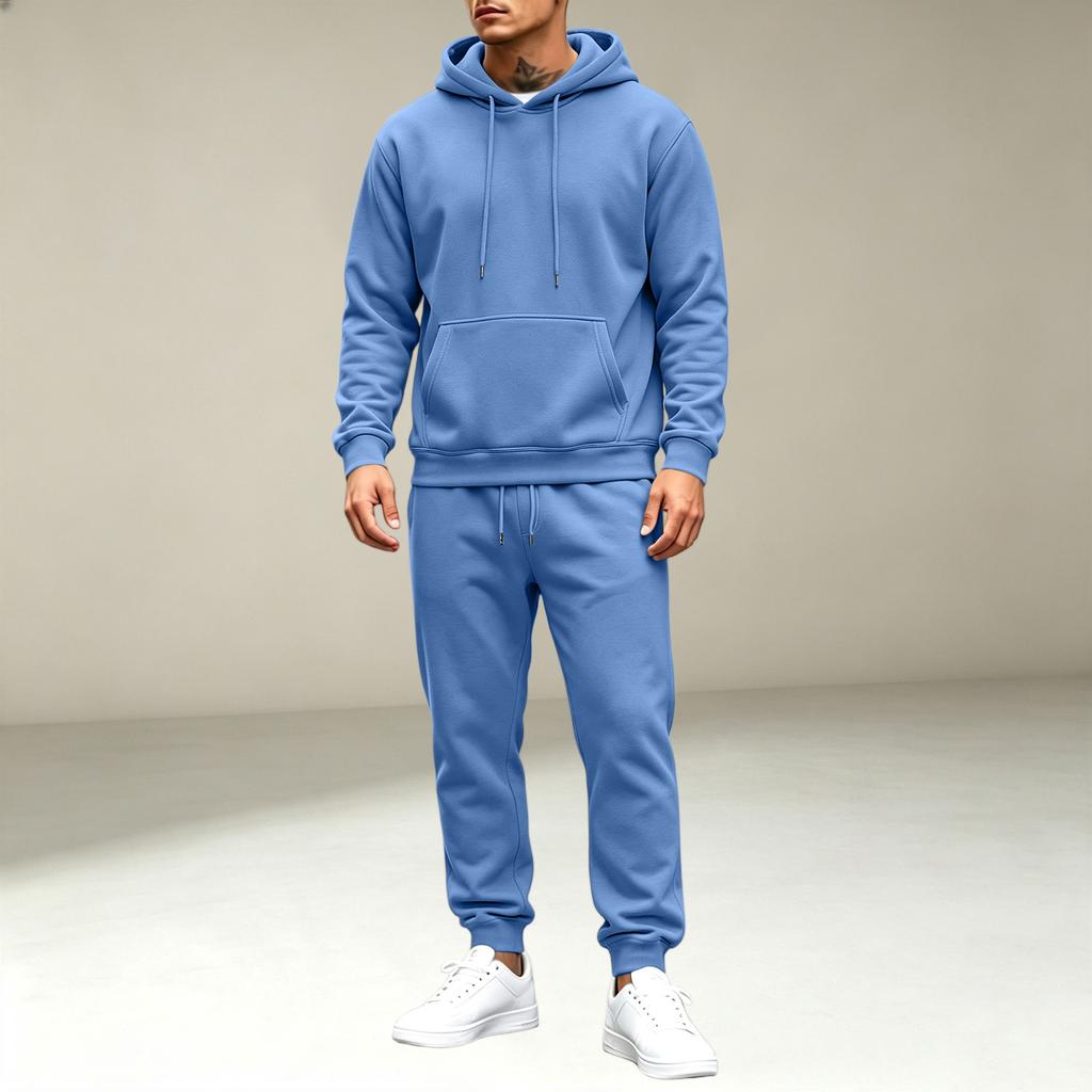 Men's Pullover Hoodie Sweatshirt Athletic Track Suit Set for Sports, Workout and Casual Wear