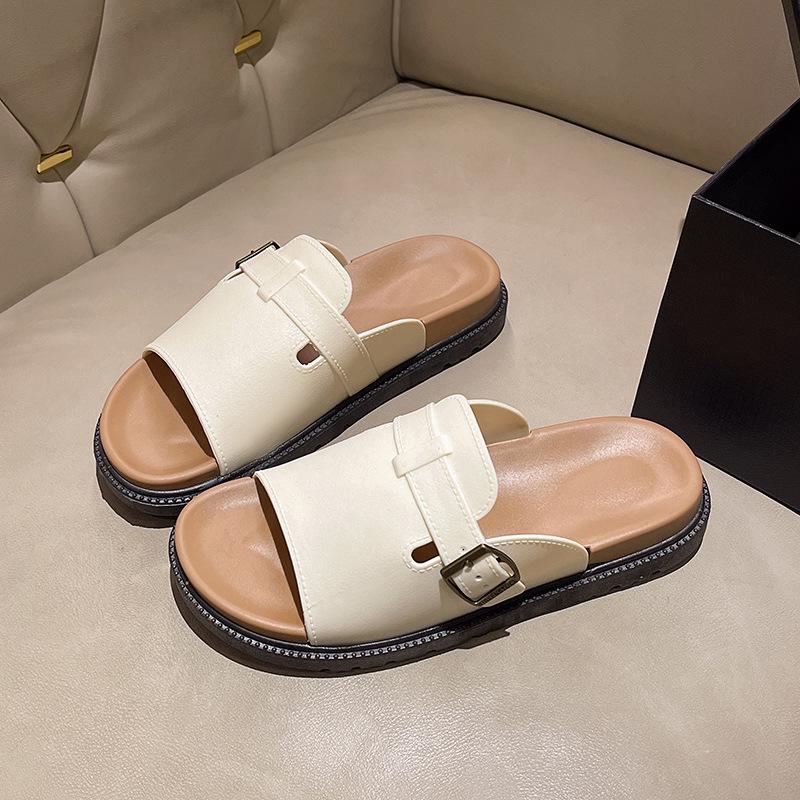 

One-word slippers new fashionable and simple one-word with summer cool slippers comfortable and versatile women s models 36-37 (one size smaller)