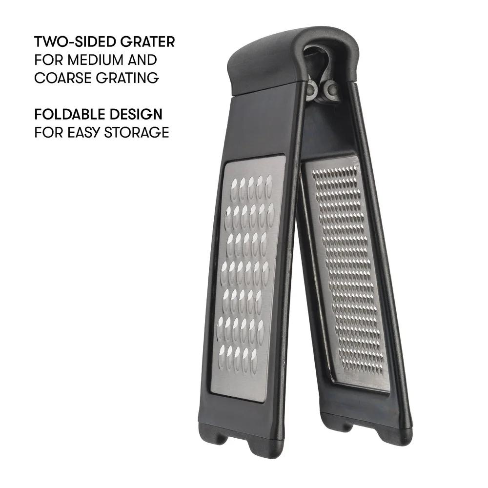 Multifunctional Stainless Steel Folding Grater Zester Ergonomic Handle Easy Storage Sharp Blades Easy to Clean Kitchen Tool