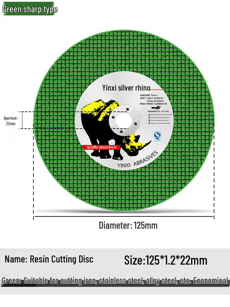 Silver Rhino 125 Ultra-Thin Stainless Steel Angle Grinder Cutting Disc - Double Mesh Metal Grinding Wheel