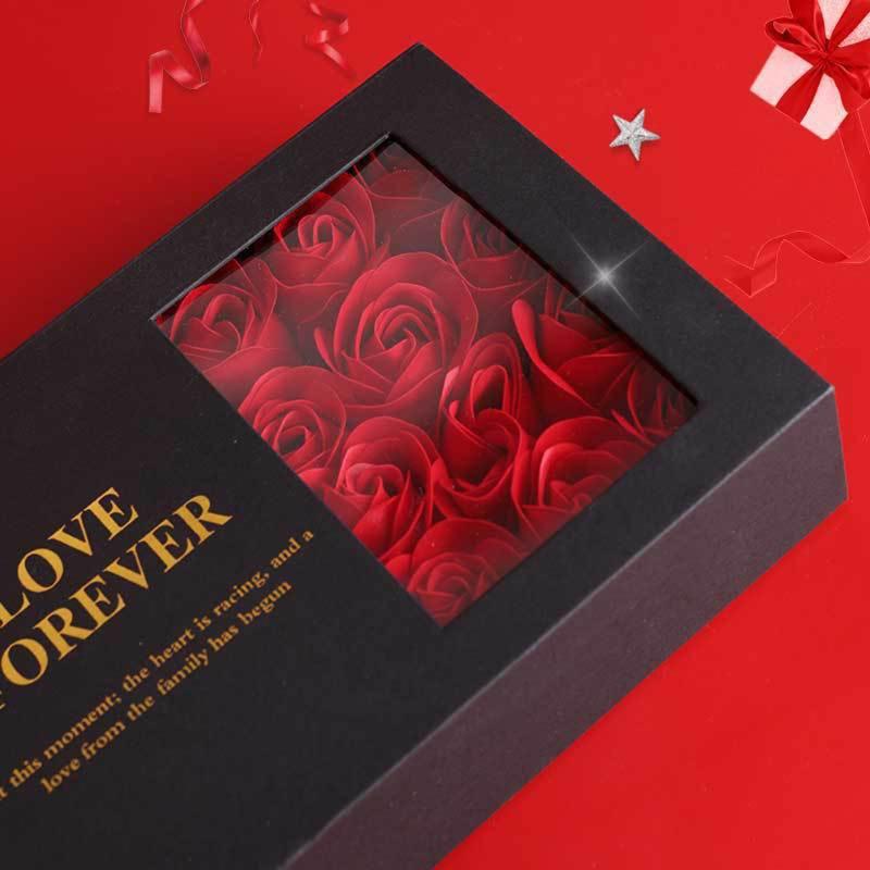 Exquisite Jewelry Gift Box Eternal Rose Flower Wedding Ring Earrings Necklace Valentine's Day Jewelry Packaging Gift