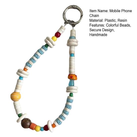 Handy Lanyard Stabile Aufhängeschnalle Starker Sturzschutz Sicherheit Reise Handy Kette Handgefertigt Bunte Perlen Tasche Anhänger Lanyard