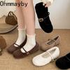 Autumn Winter Women Fur Mary Jane Shoes Fashion Internal Elevation Shoes Ladies Comfort Warm Short Plush Shoes