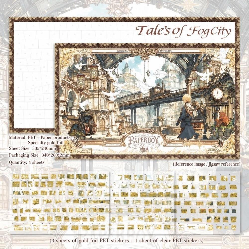PET 3D Landscape Sticker 3D DIY Cabin Scene Sticker Cute Miniature Scene Collage Decompress