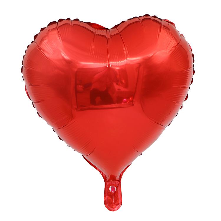 18-inch Heart-shaped Love Aluminum Film Balloons for Wedding and Party Decorations