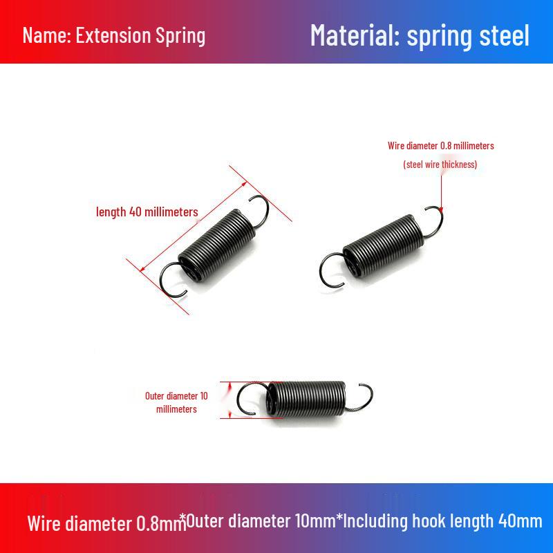 0.8mm Yellow Extension Spring with Hooks - Stapler Rebound Force 