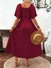 New Arrival 2025: Solid Color Square Neck Slimming Dress with Flutter Sleeves