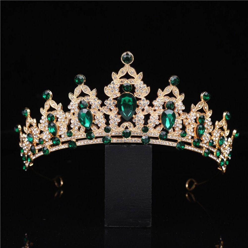 Shiny Bridal Jewelry Sets Baroque Style Crystal Headdress Tiara Earrings Necklace  Pageant