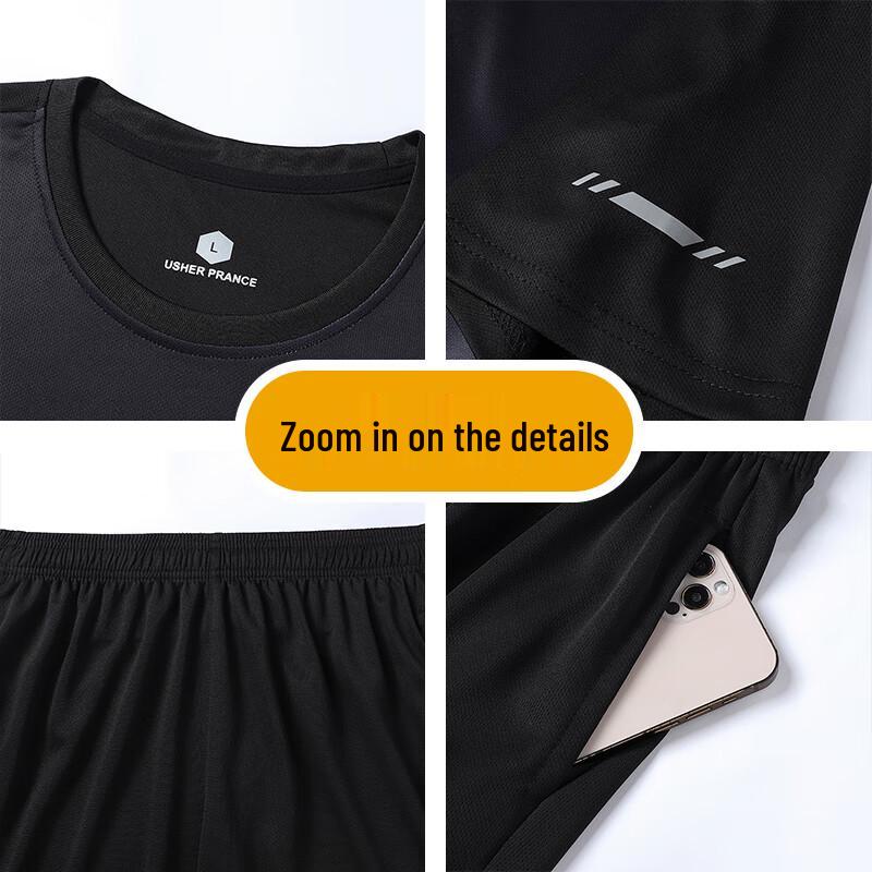 ROMON Men's Cooling Quick-Dry Shorts & T-Shirt Set