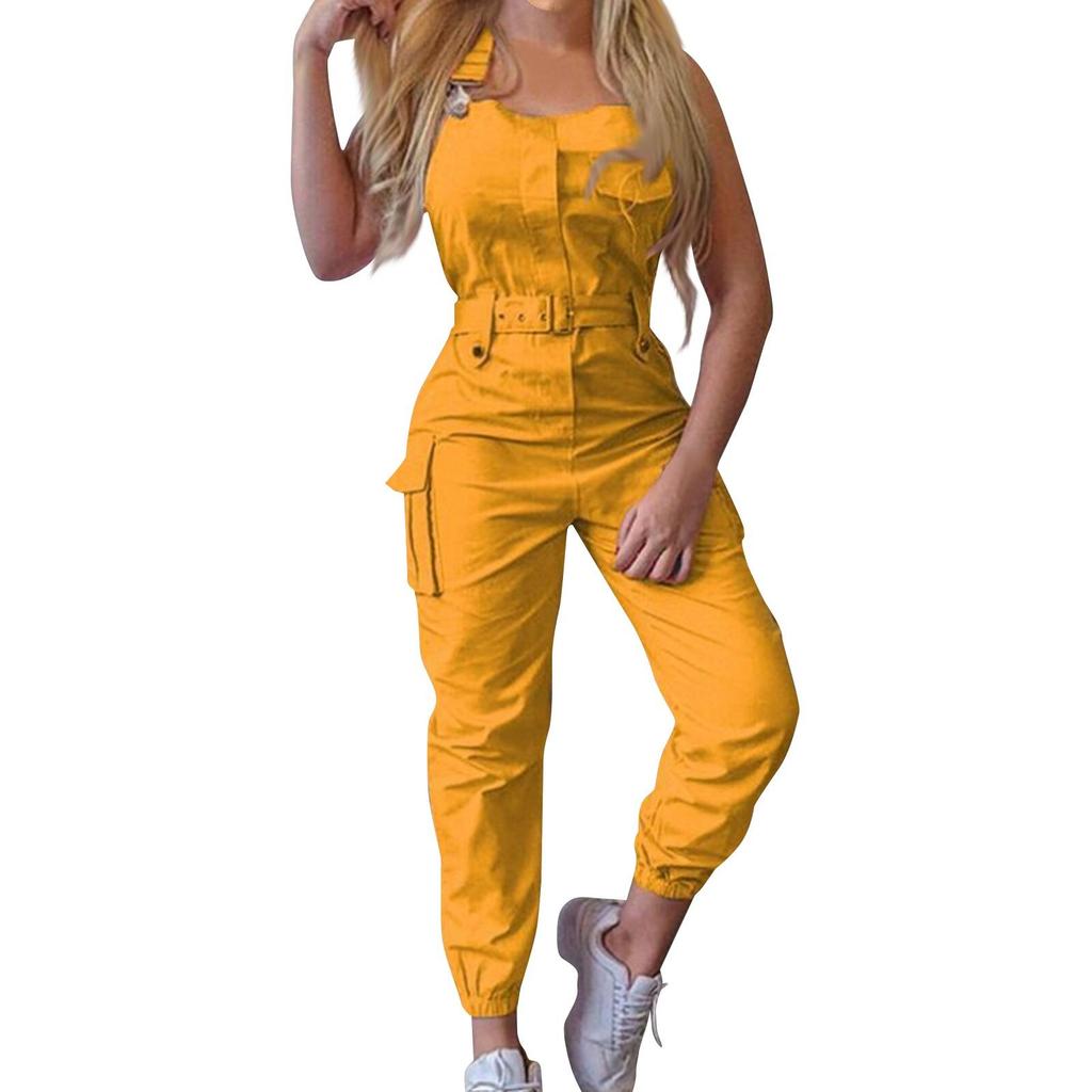 Women's Fashion  Clasp Pocket Cargo Romper