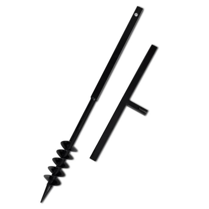 VidaXL Soil Auger with Handle 80 Mm and 9 M Extension Tube Steel
