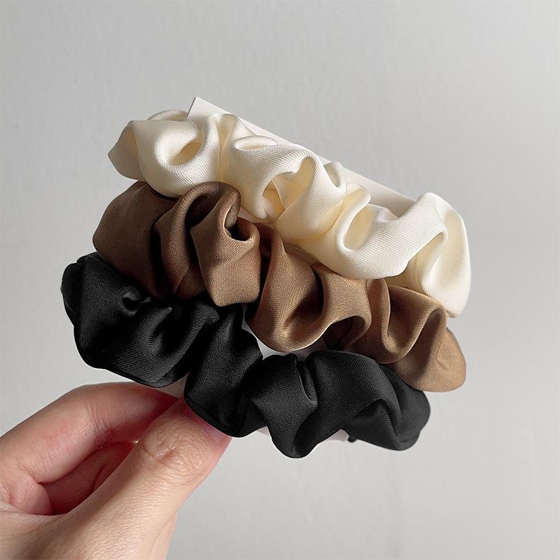 3Pcs/set Women Silk Satin Scrunchies Solid Color Hair Rope Rubber Band Elegant Ponytail Holder Elastic Hairband Hair Accessories