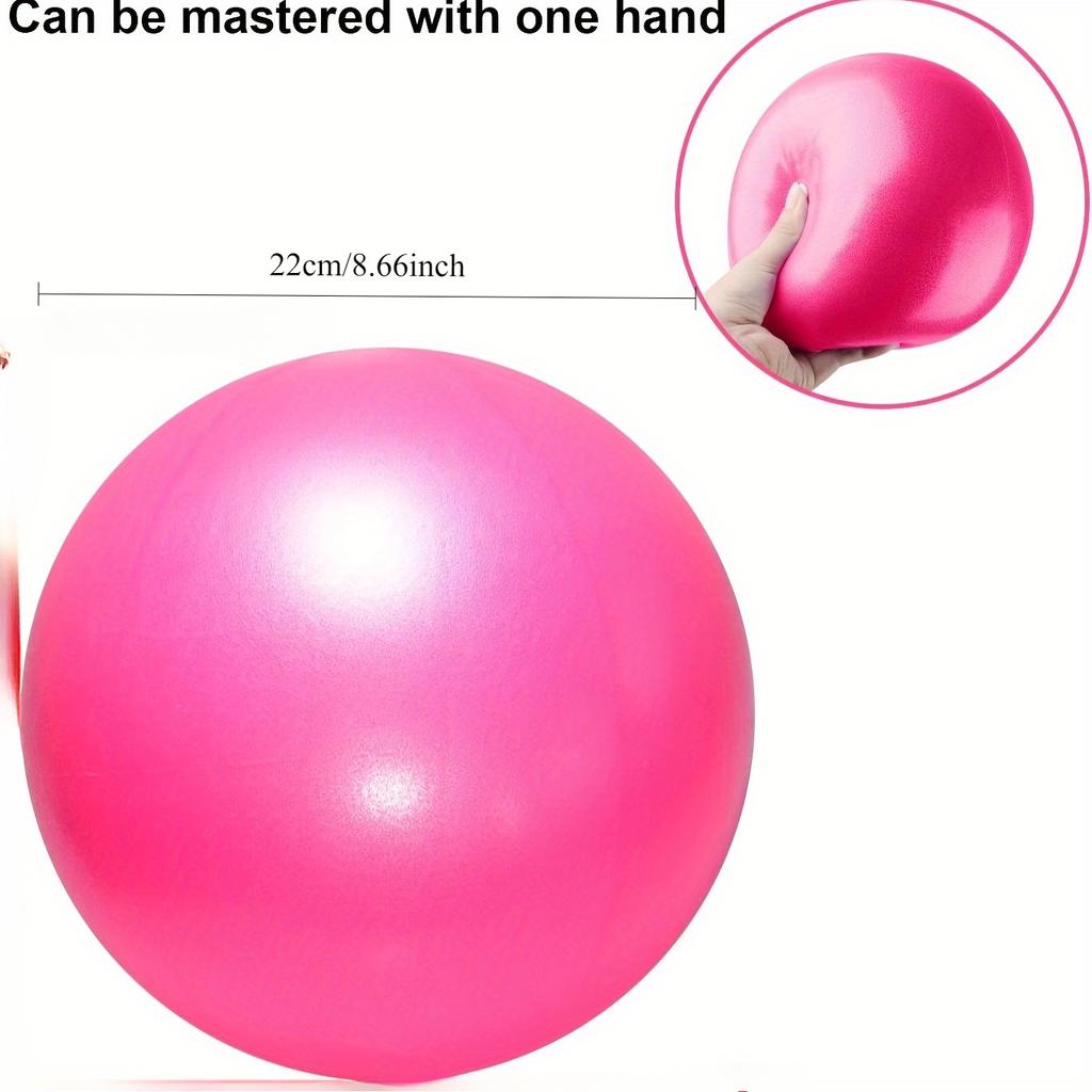Mini Fitness Yoga Ball - Stabilitätstraining, Physiotherapie & Gleichgewichtsverbesserung, mit Aufblashalm - Buntes, strapazierfähiges PVC-Material