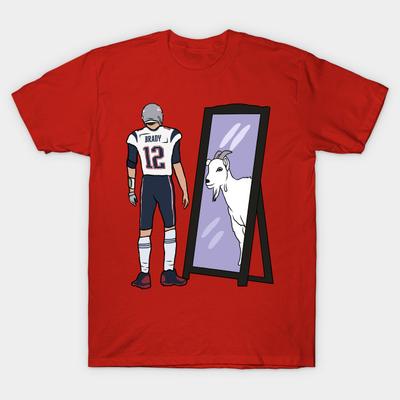 Asian Size Men Black Print T-shirt Brady Mirror Goat No-Cut Heat Transfer Print Cotton Tshirt