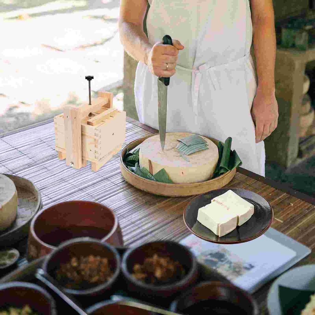 Tofu Kalıp Presleme DIY Yapma Aracı El Aletleri Kalıp Ev Damgası Ahşap Üreticisi