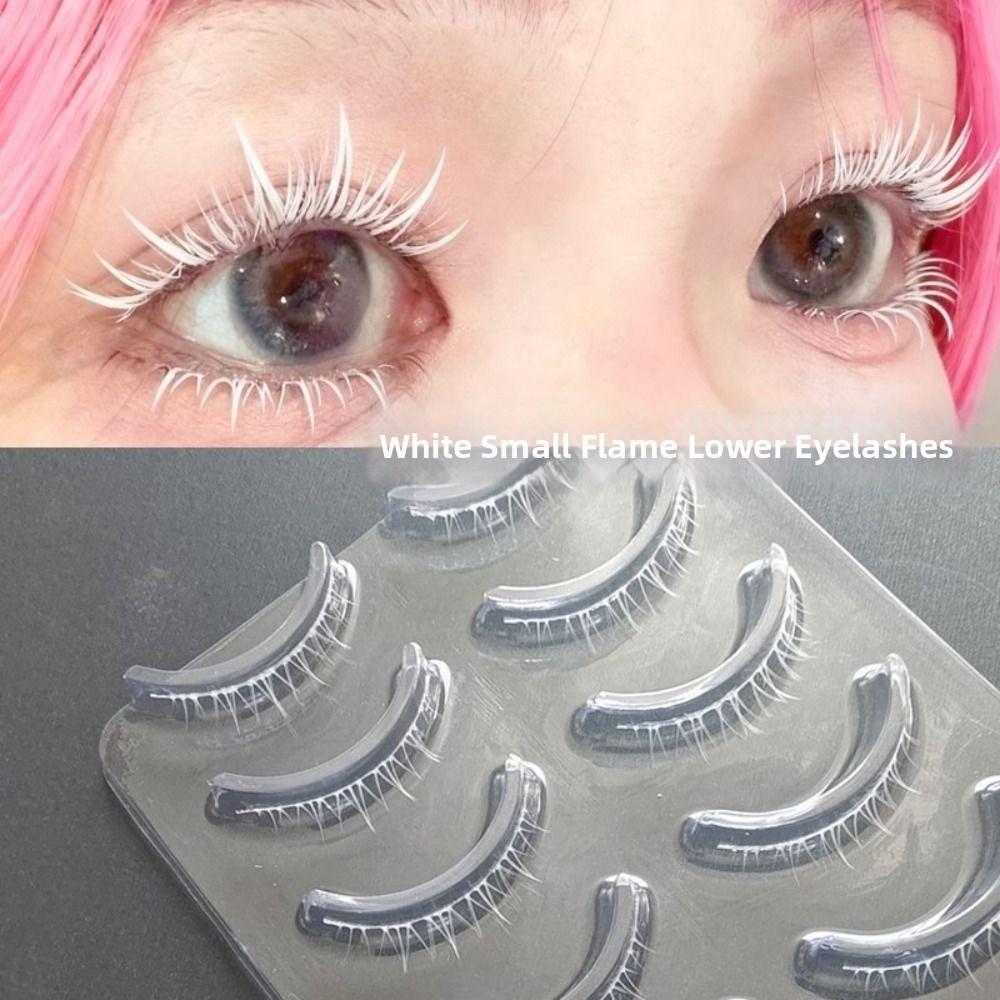 Long Cross White Lashes Thick Eye Makeup Tools Woman's Beauty White False Eyelashes for Cosplay