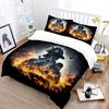 City In Flames With Firefighter Hero Print Soft Comfortable Duvet Cover Bedding Set Included 1*Duvet Cover  2*Pillowcases