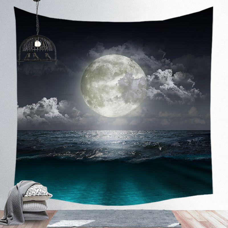 Starry Night Tapestry Mountain Moon Star Black Tapestry Psychedelic Witch Wall Hanging Bedroom Living Room Decoration Aesthetics