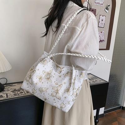 Borsa di grande capacità da donna 2025 nuova borsa alla moda versatile farfalla casual borsa a spalla borsa tote