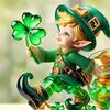 Yousheng 2Pcs Gnome Clover Ornaments, 2D Acrylic St. Patrick Day Ornament with Base, Shamrock Irish Table Centerpiece for Festive Holiday Desktop