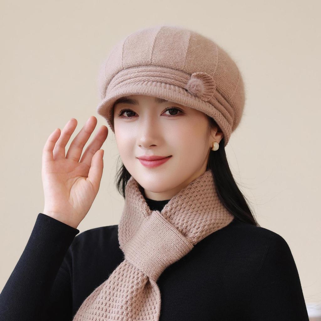 New Autumn and Winter Woolen Hats for The Elderly and Grandma Warm Knitted Hats for Middle Aged and Elderly Mothers Cotton Hats Ladies Hats