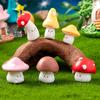 8 Pieces of Decorative Art Mini Emoji Mushroom Statues, Resin, DIY Handmade, Outdoor Succulent Garden Decoration, with Christmas