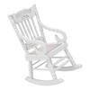 Miniature Wooden Rocking Chair 1:12 Scale Dollhouse Furniture Handcrafted Birch Wood Model Home Decor White