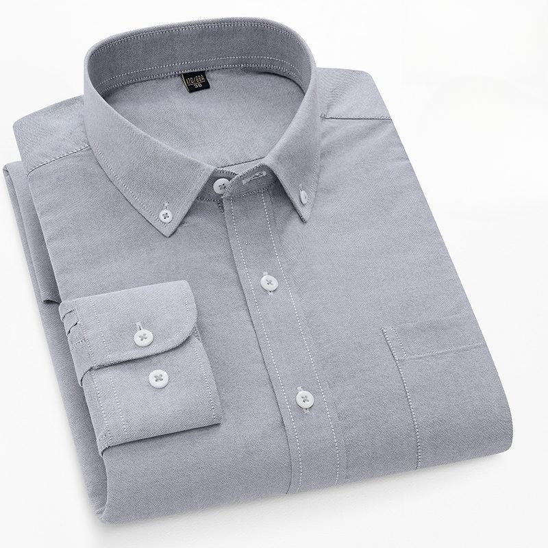 100% Baumwolle Oxfordhemd für Herren Langarm Freizeit Business Regular-Fit Formelle Hemden Gesellschaftsbluse Herrenbekleidung S-5XL