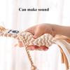 Dog Rope Chew Toy Straw Head Braided Knot Doll Squeaker Sound Toy Molar Dog Toy Pet Training Pet Interactive Toy Pet Supplies