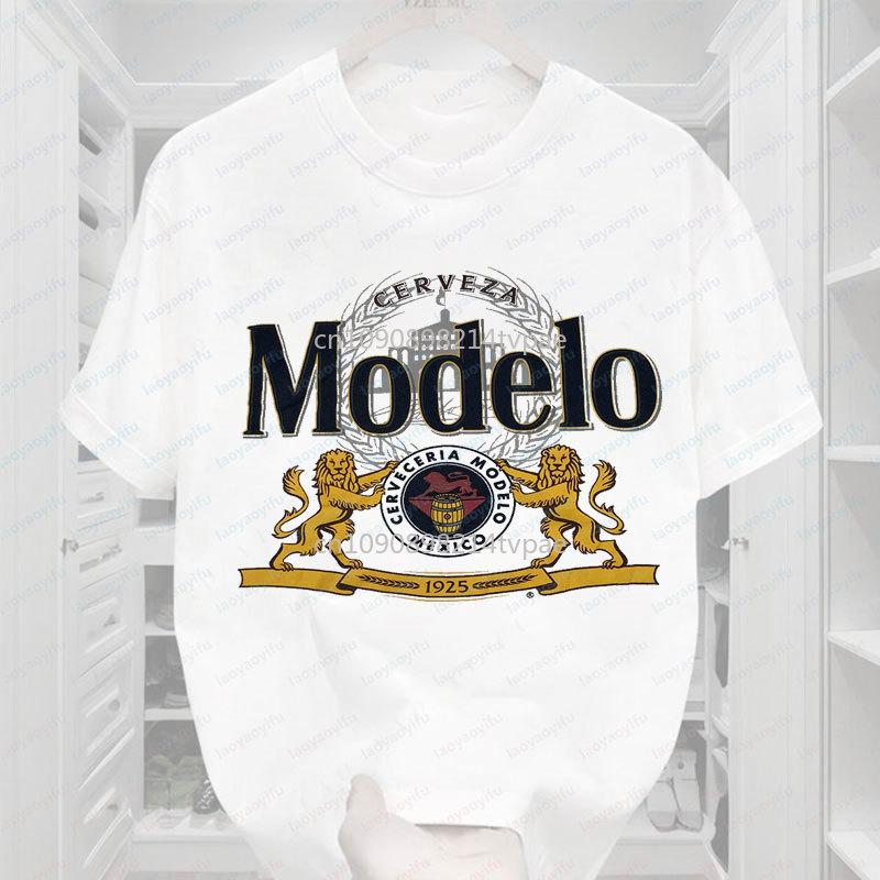 Mexico Cerveceria Modelo T Shirt Oktoberfest Beer Classic Retro Style Streetwear Printed Graphic T Shirts Mens Beer Cerveza Tee S разноцветный