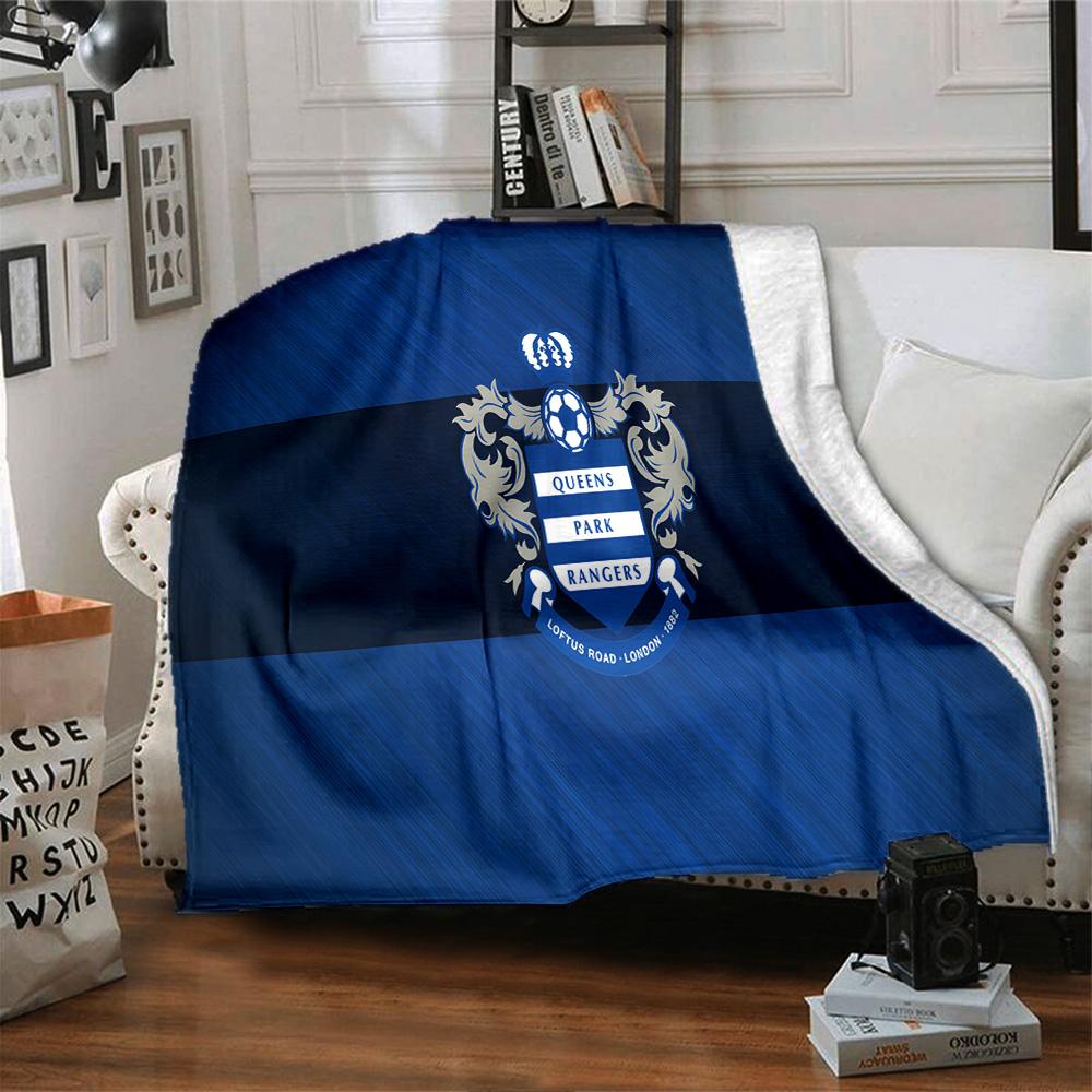 Queens Rangers Fußball Flanelldecke, Weiches Polyester, Modernes Design, Ganzjahres für Camping, Reisen, Geschenke für Feiertage oder Geburtstage
