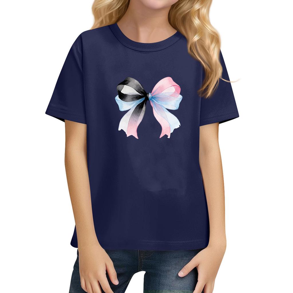 Children's Daily Casual Short-sleeved Color Tops T-shirt
