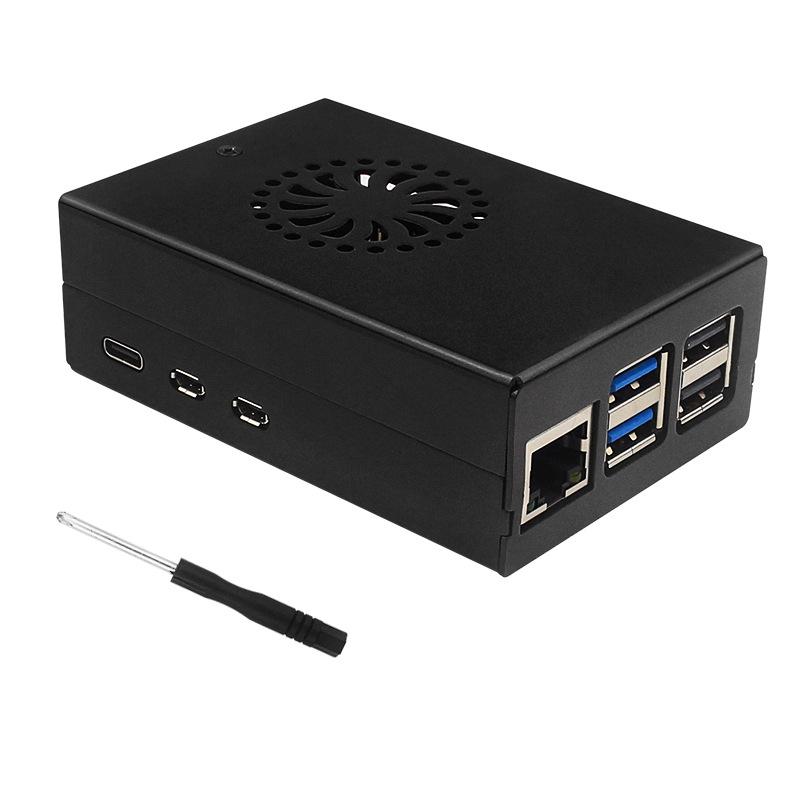 Custodia in Metallo per Raspberry Pi 5 con Ventola PWM e Dissipatore in Alluminio