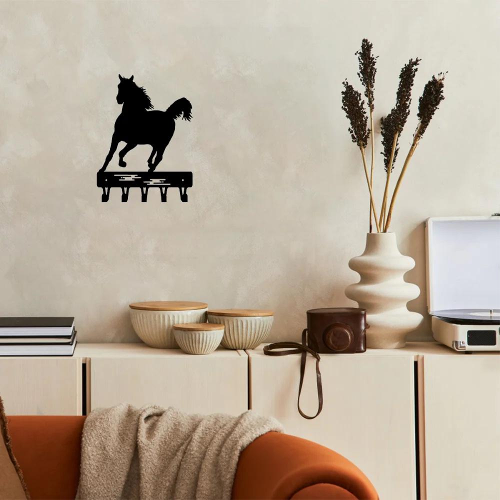 1 ks Nástěnný věšák Kovový přívěsek Věšák na klíče s koněm Kovový přívěsek na zeď Háček na nástěnný věšák na šaty Umělecké dílo
