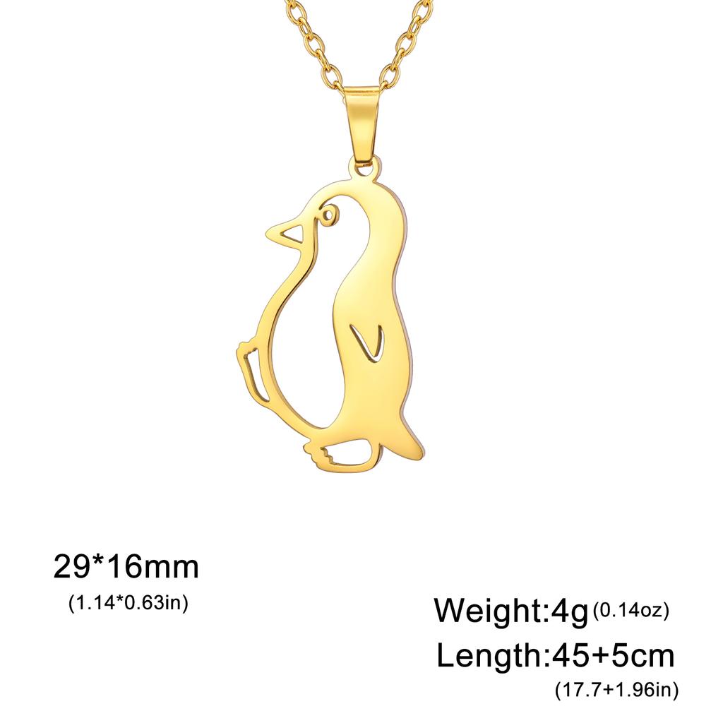 Cazador Walking Penguin Women's Necklace Cute Stainless Steel Animal Neck Chain Birthday Valentine Gift 2026 Jewelry New Trendy