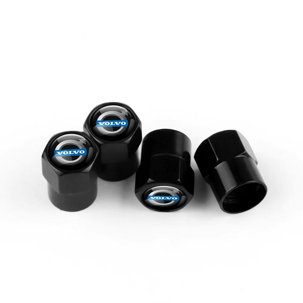 fqshd6 Premium Metal Tire Valve Covers Leather Keychain Compatible Volvo S60 S90 V60 V90 Xc40 Xc60 Xc90 Ex30 Ex90 Es90 Em90
