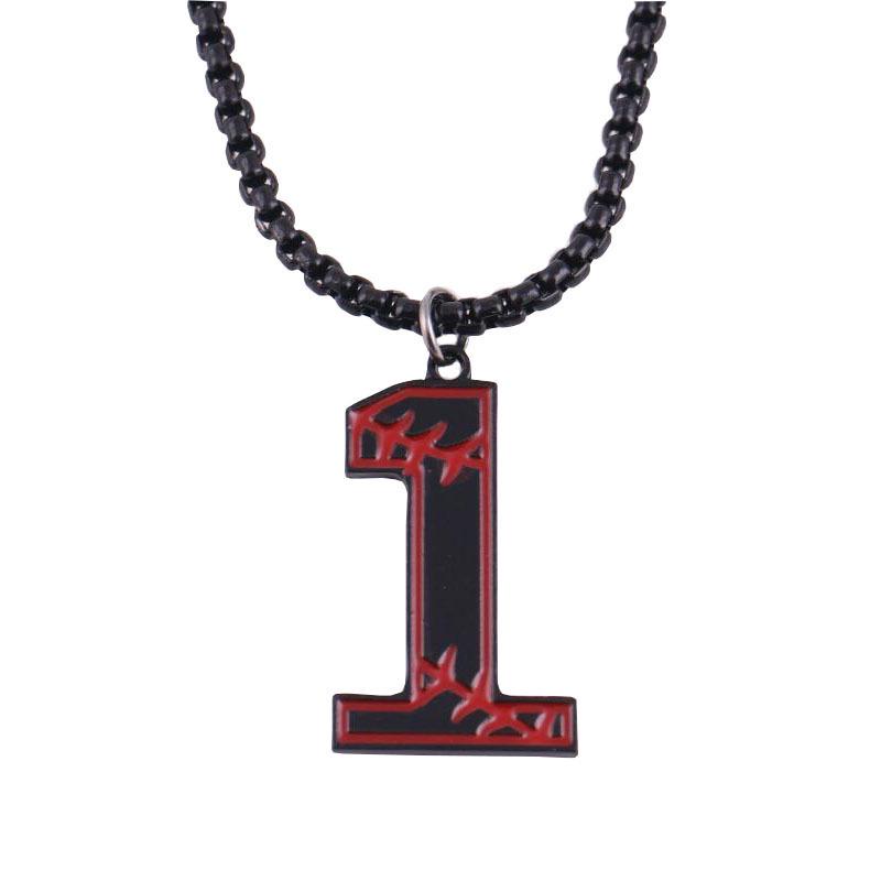 

Trendy Men s 0-9 Lucky Number Pendant for Outdoor Sports Black 1