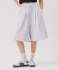 AWESOME STUDIO Pintuck Wide Bermuda Sweatpants Melange Grey