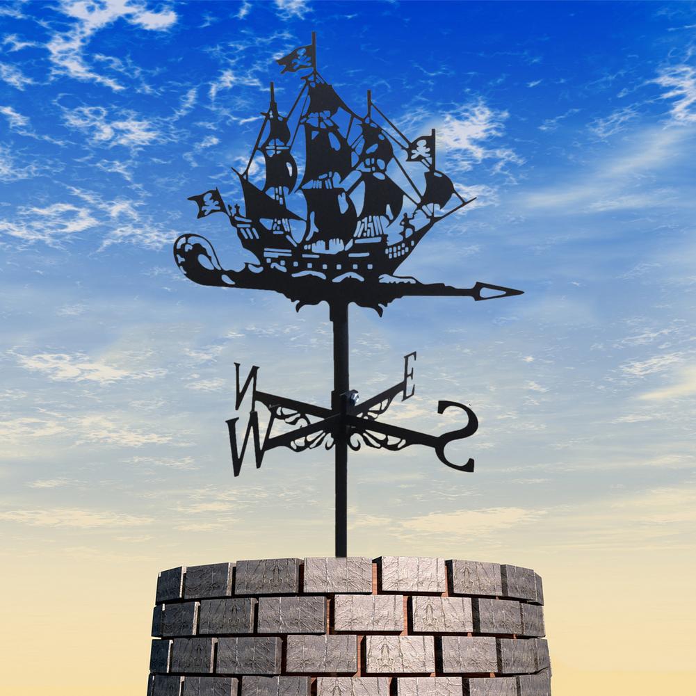 Sailing Cruise Ship Wrought Iron Weatherproof Metal Weather Vane European Retro Weather Vane Courtyard Roof Farm Weather Vane