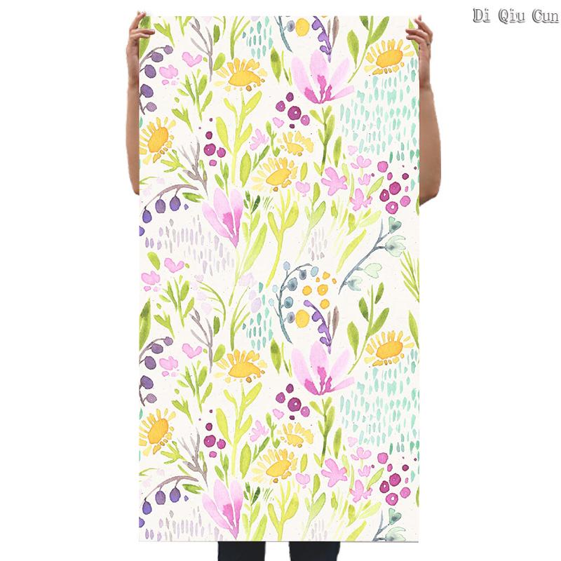 

Vinyl Watercolor Yellow Floral Green Grass Peel And Stick Wallpapers Self Adhesive Removable Paper For Bedroom Home Decoration 3mx45cm