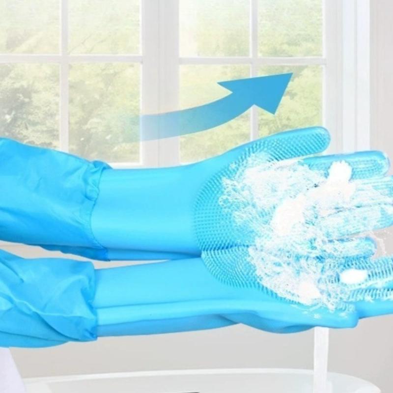 Pet Grooming Cleaning Gloves Dog Cat Bathing Shampoo Glove Pet Extended Anti Bite Soft Silicone Glove Hair Removal Glove