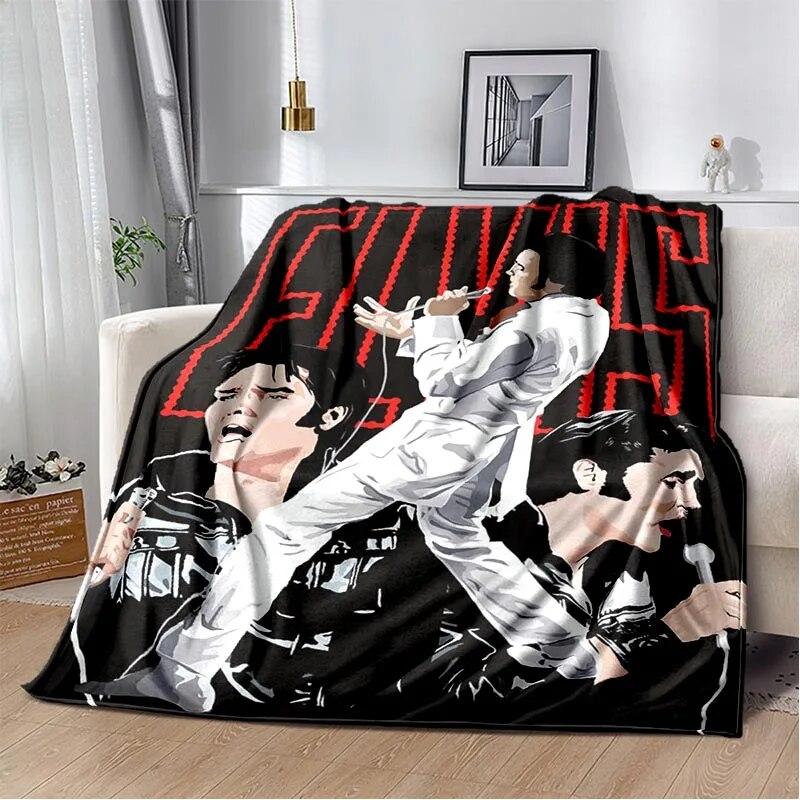 

Elvis Presley Blanket 3D Print Fleece Blankets for Beds Retro Singer Art Blanket Winter Warm Throw Blanket for Gift All Seasons