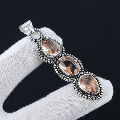 Morganit Anhänger, 925 Sterling Silber Edelstein Anhänger, Morganit Stein Schmuck, handgefertigte Geschenke, handgefertigter Schmuck für Geschenke Schmuck für Sie