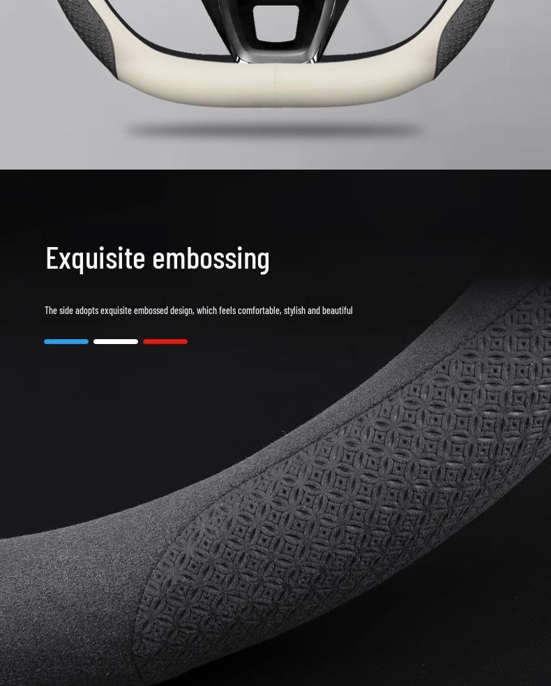 NIO ET5/ET7/ES6/ES8/ES7 Ultra-Thin Genuine Leather Steering Wheel Cover for All Seasons