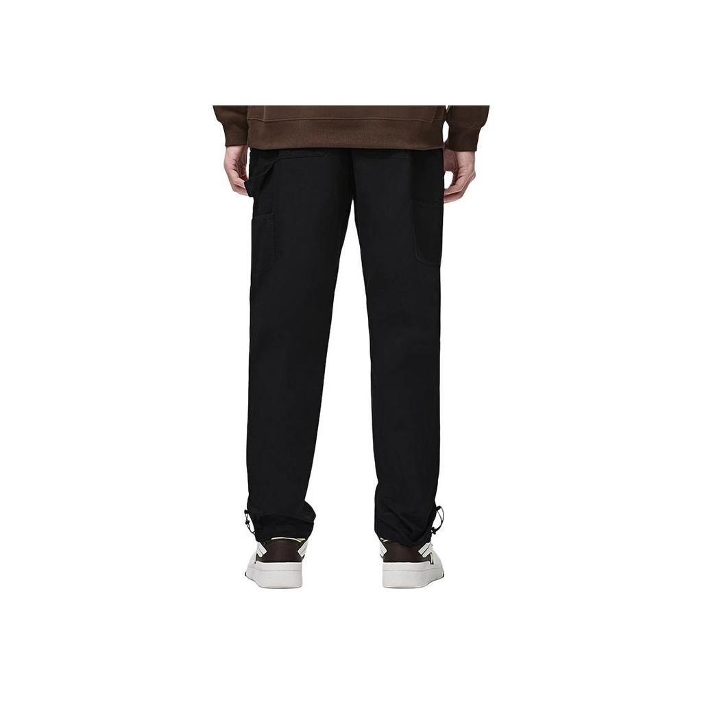 Li-Ning Anti-Wu Series Solid Color Drawstring Straight-Leg Casual Pants Men Bottoms Black AKXT009-3