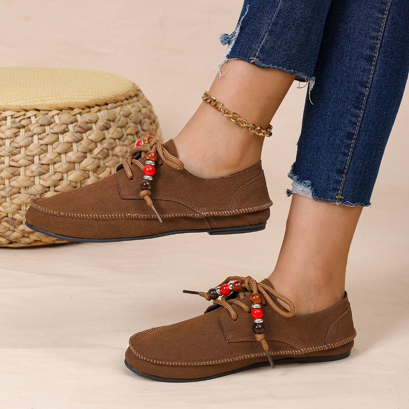 Retro Baotou Retro Tassel Outer Wear Women 2025 Summer Suede Round Toe Platform Single Shoes