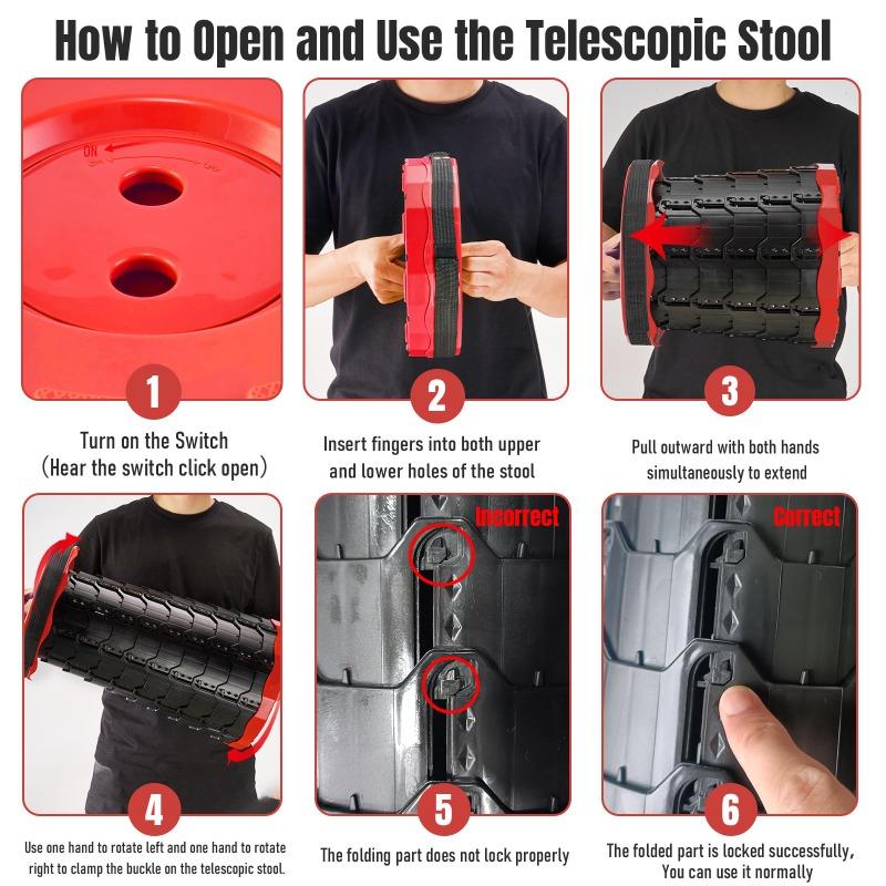 Outdoor Portable Folding Stool,lightweight,with Telescopic and Retractable Designs,suitable for Fishing,hiking and Barbecuing
