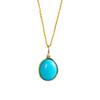 Oval Turquoise Necklaces Classic Charm New In Blue Pendant Minimally Designed Suitable for Daily Jewelry Gifts Accessories