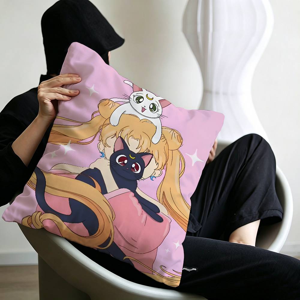 S-SAILOR Anime M-MOON Cushion Cover Decorative Pillow Sofa Home Decor case pillow cases