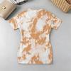 Women's V-Neck Short Sleeve Tie-Dye Dress Slim Fit,Soft Fabric,Ideal for Daily Casual,Vacation & Party,Chic Minimalist Style